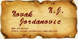 Novak Jordanović vizit kartica